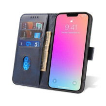 Magnet Case elegantiškas dėklo dangtelis su atvartu ir stovo funkcija, skirta iPhone 14 Max mėlynai