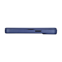 iCarer CE Premium Leather Folio Case iPhone 14 Pro Magnetic Flip Leather Folio Case MagSafe Blue (WMI14220714-BU)