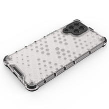 Honeycomb case armored cover with a gel frame for Samsung Galaxy M53 5G transparent