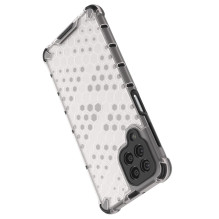 Korinio korpuso šarvuotas dangtelis su gelio rėmeliu, skirtas Samsung Galaxy M53 5G skaidrus