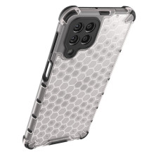 Korinio korpuso šarvuotas dangtelis su gelio rėmeliu, skirtas Samsung Galaxy M53 5G skaidrus