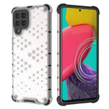 Korinio korpuso šarvuotas dangtelis su gelio rėmeliu, skirtas Samsung Galaxy M53 5G skaidrus