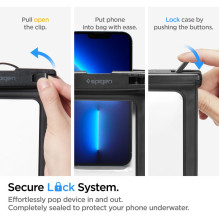 Spigen Aqua Shield A601 dėklas, atsparus vandeniui IPX8 - juodas