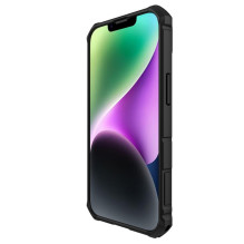Nillkin CamShield Armor Pro Case iPhone 14 Plus dėklo šarvuotas dangtelis su fotoaparato dangtelio žiedo stovu juodas