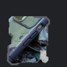 Nillkin CamShield Armor Pro Case iPhone 14 Plus dėklo šarvuotas dangtelis su fotoaparato dangtelio žiedo stovu juodas