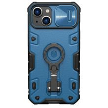 Nillkin CamShield Armor Pro Case iPhone 14 Plus šarvuotas dangtelis su fotoaparato dangtelio žiedo stovu mėlynas Nillkin CamShield Armor Pro Case iPhone 14 Plus šarvuotas dangtelis su fotoaparato dangtelio žiedo stovu mėlynas