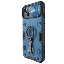 Nillkin CamShield Armor Pro Case iPhone 14 Plus šarvuotas dangtelis su fotoaparato dangtelio žiedo stovu mėlynas Nillkin CamShield Armor Pro Case iPhone 14 Plus šarvuotas dangtelis su fotoaparato dangtelio žiedo stovu mėlynas