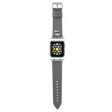 Karl Lagerfeld KLAWMOKHG Apple Watch Strap 38 / 40 / 41mm silver / silver strap Saffiano Karl Heads
