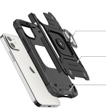 Wozinsky žiediniai šarvai IPHONE 14 MAX juodi