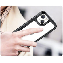 Outer Space Case iPhone 14 Plus kietas dangtelis su geliniu rėmeliu juodas