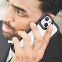 Outer Space Case iPhone 14 Plus kietas dangtelis su geliniu rėmeliu juodas