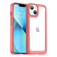 Outer Space Case iPhone 14 Plus kietas dangtelis su gelio rėmeliu raudonos spalvos