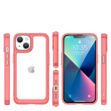 Outer Space Case iPhone 14 Plus kietas dangtelis su gelio rėmeliu raudonos spalvos