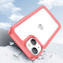 Outer Space Case iPhone 14 Plus kietas dangtelis su gelio rėmeliu raudonos spalvos