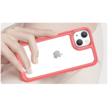 Outer Space Case iPhone 14 Plus kietas dangtelis su gelio rėmeliu raudonos spalvos