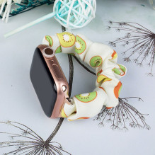 Audinio apyrankė „Apple Watch“ 38 / 40 / 41 mm dirželiui - guminė juostelė - kivio spalvos