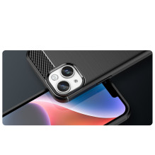 Anglies dėklas iPhone 14 Plus lankstus gelio galinis dangtelis juodas