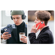 Anglies dėklas iPhone 14 Plus lankstus gelio galinis dangtelis juodas