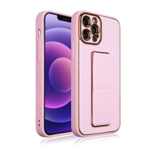 Naujas Kickstand Case dėklas, skirtas iPhone 12 su stovu rožinės spalvos