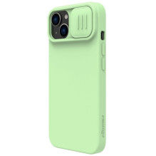 Nillkin CamShield Silky Silicone Case iPhone 14 Plus dėklas su fotoaparato dangteliu žalias
