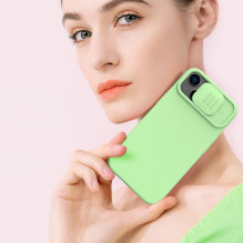 Nillkin CamShield Silky Silicone Case iPhone 14 Plus dėklas su fotoaparato apsauga, violetinė
