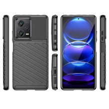 Thunder Case dėklas Xiaomi Redmi Note 12 Pro+ silikoniniam šarvų dėklui juodas
