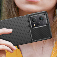Thunder Case dėklas Xiaomi Redmi Note 12 Pro+ silikoniniam šarvų dėklui juodas
