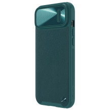 Nillkin CamShield Leather S Case iPhone 14 Plus dėklo dangtelis su fotoaparato dangteliu žalias