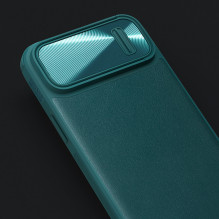 Nillkin CamShield Leather S Case iPhone 14 Plus dėklo dangtelis su fotoaparato dangteliu žalias