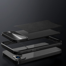 Nillkin CamShield Leather S Case iPhone 14 Plus dėklo dangtelis su fotoaparato dangteliu žalias