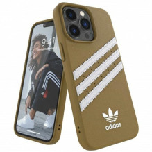 Adidas OR Molded Case PU for iPhone 13 Pro Max - Beige and Gold