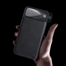 Nillkin CamShield Leather S Case iPhone 14 Plus dėklo dangtelis su fotoaparato dangteliu žalias