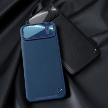Nillkin CamShield Leather S Case iPhone 14 Plus dėklo dangtelis su fotoaparato dangteliu žalias