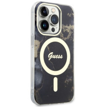 Guess GUHMP14LHTMRSK iPhone 14 Pro 6.1" black / black hardcase Golden Marble MagSafe