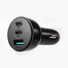Joyroom 70W car charger with 3 ports: USB, 2 x USB C black (JR-CL26)