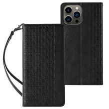 Magnetinio dirželio dėklas, skirtas Samsung Galaxy S23 Flip Wallet Mini Lanyard Stand juodas