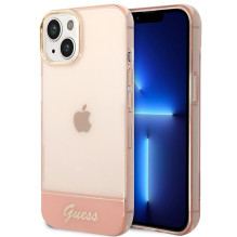 Guess GUHCP14MHGCOP iPhone 14 Plus 6.7 'rožinis / rožinis kietas dėklas, permatomas