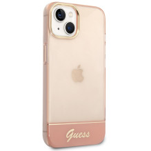 Guess GUHCP14MHGCOP iPhone 14 Plus 6.7 'rožinis / rožinis kietas dėklas, permatomas