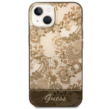 Guess GUHCP14MHGPLHC iPhone 14 Plus 6,7 colio ochros spalvos kieto dėklo porceliano kolekcija Guess GUHCP14MHGPLHC iPhone 14 Plus 6,7 colio ochros spalvos kieto dėklo porceliano kolekcija