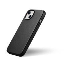 iCarer Case Odinis dangtelis iPhone 14 Plus tikros odos juodas dėklas (suderinamas su MagSafe)
