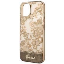 Guess GUHCP14MHGPLHC iPhone 14 Plus 6,7 colio ochros spalvos kieto dėklo porceliano kolekcija Guess GUHCP14MHGPLHC iPhone 14 Plus 6,7 colio ochros spalvos kieto dėklo porceliano kolekcija
