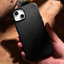 iCarer Case Leather cover for iPhone 14 Plus genuine leather case black (compatible with MagSafe) iCarer Case Leather cover for iPhone 14 Plus genuine leather case black (compatible with MagSafe)