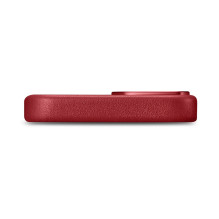 iCarer Case Odinis dėklo dangtelis iš natūralios odos skirtas iPhone 14 Plus raudonas (suderinamas su MagSafe)