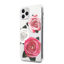 Guess GUHCN58ROSTRT iPhone 11 Pro transparent hardcase Flower Desire Pink &amp; White Rose
