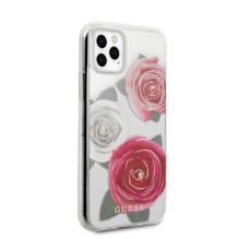 Guess GUHCN58ROSTRT iPhone 11 Pro transparent hardcase Flower Desire Pink &amp; White Rose