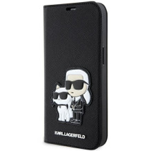 Karl Lagerfeld KLBKP14LSANKCPK iPhone 14 Pro 6.1' knygų lentyna juoda / juoda Saffiano Karl Choupette Karl Lagerfeld KLBKP14LSANKCPK iPhone 14 Pro 6.1' knygų lentyna juoda / juoda Saffiano Karl Choupette