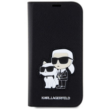 Karl Lagerfeld KLBKP14LSANKCPK iPhone 14 Pro 6.1" bookcase black / black Saffiano Karl &amp; Choupette
