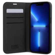 Karl Lagerfeld KLBKP14LSANKCPK iPhone 14 Pro 6.1' knygų lentyna juoda / juoda Saffiano Karl Choupette Karl Lagerfeld KLBKP14LSANKCPK iPhone 14 Pro 6.1' knygų lentyna juoda / juoda Saffiano Karl Choupette