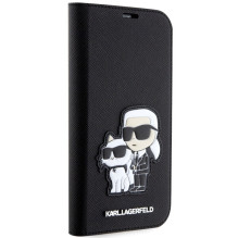 Karl Lagerfeld KLBKP14LSANKCPK iPhone 14 Pro 6.1' knygų lentyna juoda / juoda Saffiano Karl Choupette Karl Lagerfeld KLBKP14LSANKCPK iPhone 14 Pro 6.1' knygų lentyna juoda / juoda Saffiano Karl Choupette