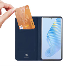 Dux Ducis Skin Pro dėklas, skirtas Honor Magic5 Flip Card Piniginės stovas mėlynas